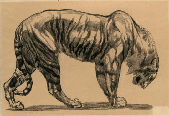 Paul JOUVE (1878-1973) - Tigre, 1910.