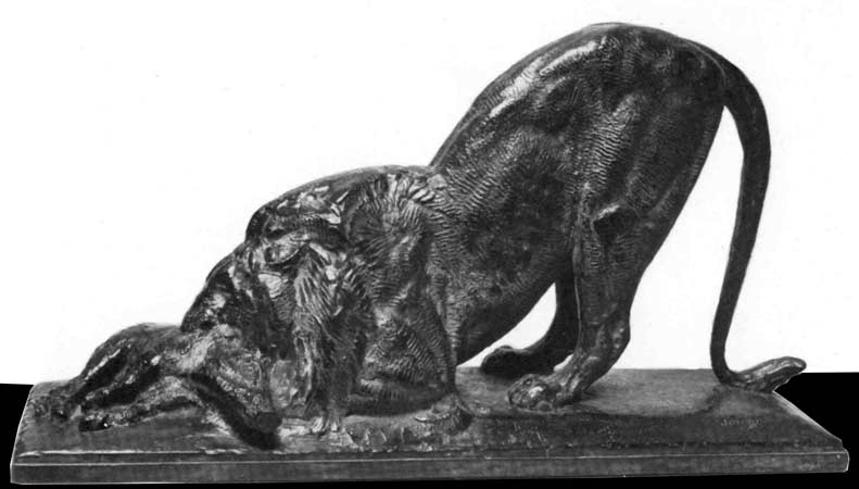 Lion dévorant un marcassin, C 1935.