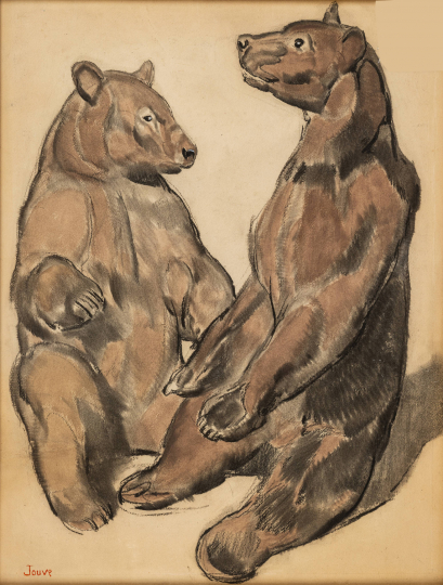 Paul JOUVE (1878-1973) - Deux ours