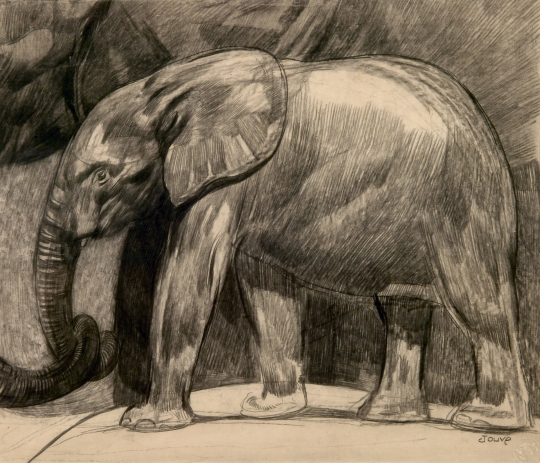 Paul JOUVE (1878-1973) - Éléphanteau, 1928.