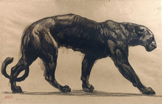 Vente par "Guéry SVV" du 27/11/2022 - Panthère noire marchant, 1910.