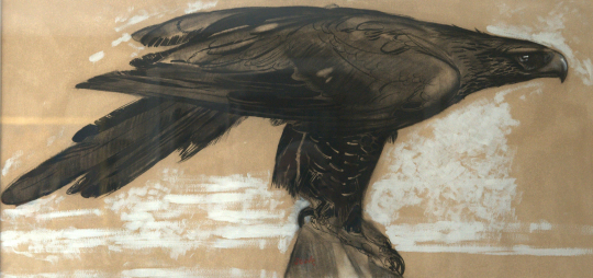 Paul JOUVE (1878-1973) - Aigle sur un pic, C 1928.
