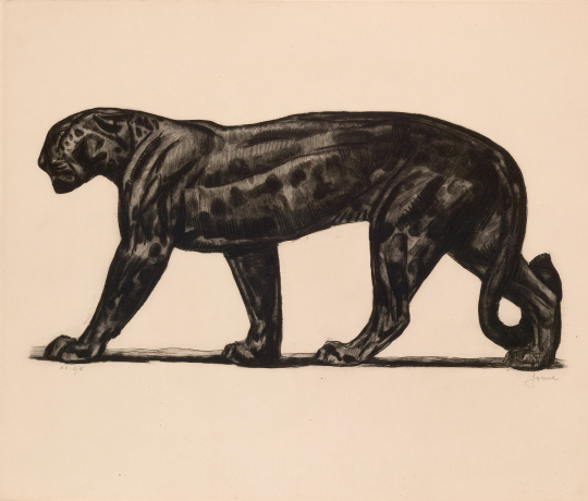 Paul JOUVE (1878-1973) - Panthère noire marchant. 1930