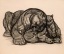 Paul JOUVE (1878-1973) - Jeu de lionne. 1930.