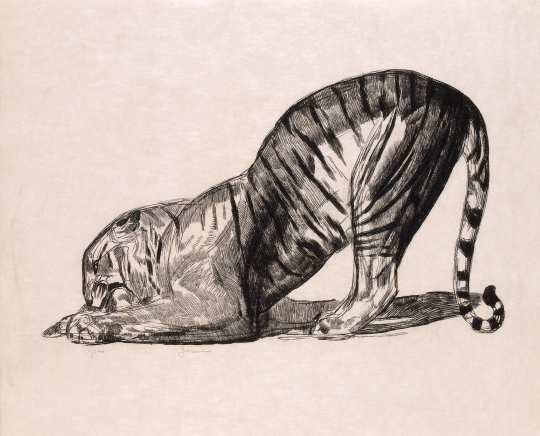 Paul JOUVE (1878-1973) - Tigre sur sa proie. 1931.