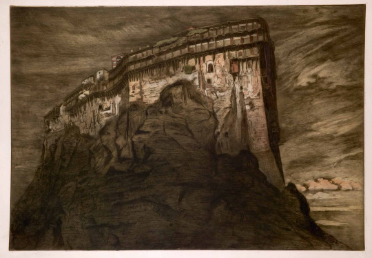 Paul JOUVE (1878-1973) - Monastère de Simonos Pétra 1920