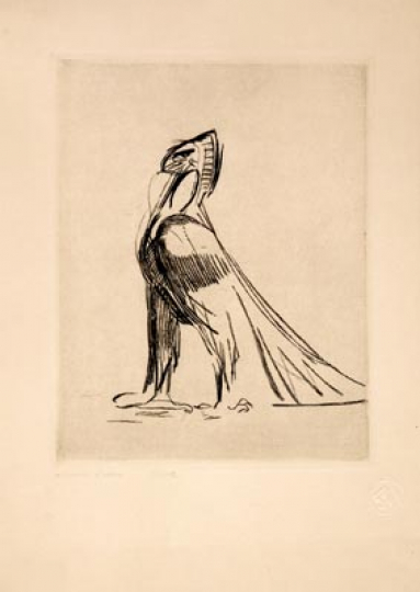 Paul JOUVE (1878-1973) - Aigle de profil, vers 1920.