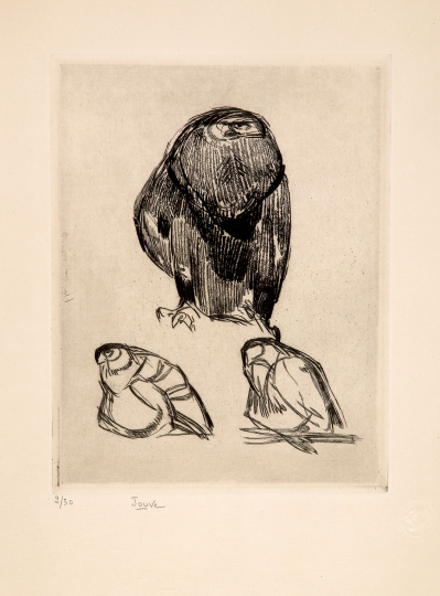 Paul JOUVE (1878-1973) - Aigle de face, vers 1929.