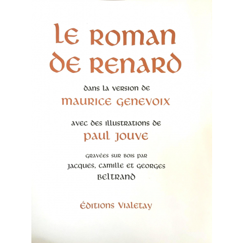 Le roman de renard, dans la version de Maurice Genevoix, 1959.