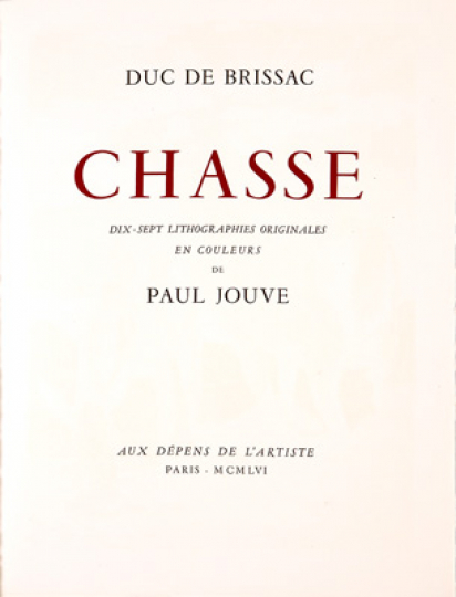 Paul JOUVE (1878-1973) - Chasse du Duc de Brissac, 1956.