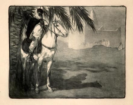 Arabic rider under a palm tree, 1911