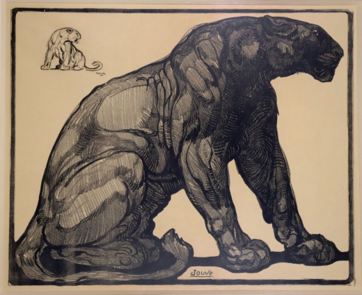 Vente par "Bayeux Enchères SVV" du 05/04/2021 - Jaguar noir assis. C 1910. (lot n°190)