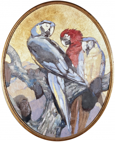 Paul JOUVE (1878-1973) - Trois Perroquets. C 1935.