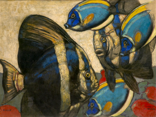 Paul JOUVE (1878-1973) - Poissons des Bermudes. 1956.