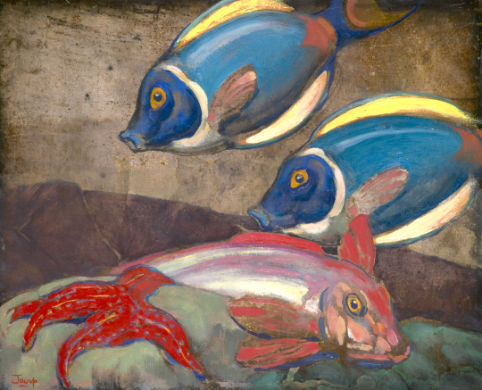 Paul JOUVE (1878-1973) - Poissons des Bermdes et étoile de mer, 1957.
