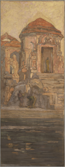 Paul JOUVE (1878-1973) - Vision du soir, temple de madurai, 1926.