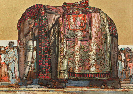 Paul JOUVE (1878-1973) - Éléphant de profil, à Madura, vers 1925.