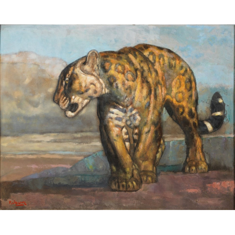 Panthère de face, marchant, vers 1920.