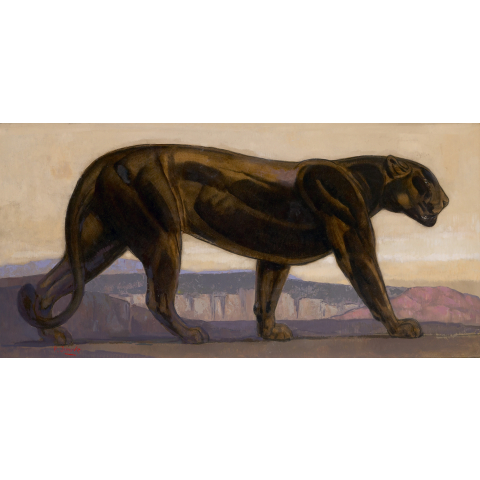 Panthère noire marchant, C1925