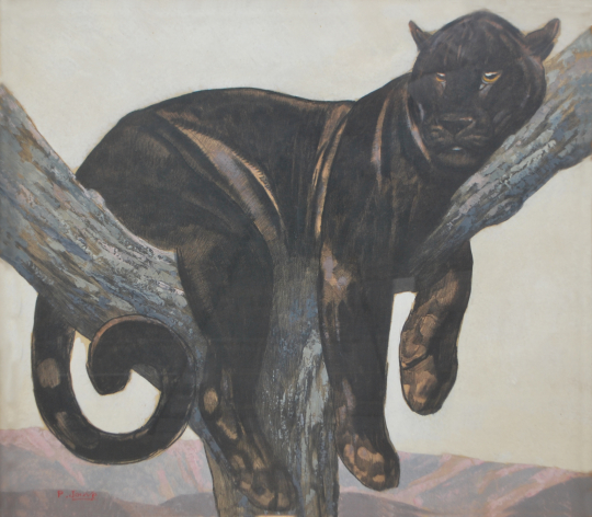 Paul JOUVE (1878-1973) - Panthère branchée, vers 1940.