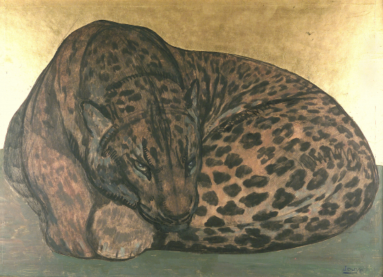Paul JOUVE (1878-1973) - Panthère couchée en rond. Vers 1914.