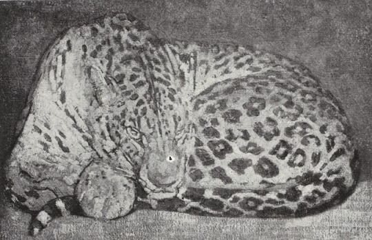 Paul JOUVE (1878-1973) - Panthère couchée. C 1914.