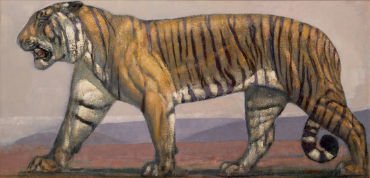 Paul JOUVE (1878-1973) - Tigre marchant de profil, vers 1925.