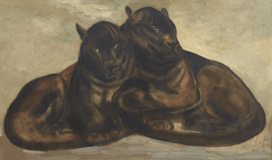 Paul JOUVE (1878-1973) - Panthères noires bloties. vers 1925.
