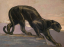 Paul JOUVE (1878-1973) - Panthère noire descendant d'un rocher. Vers 1932.