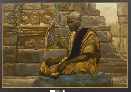 Vente par "Artcurial Paris" du 19/11/2024 - Moine bouddhiste en méditation, souvenir d’Agkor - circa 1922 (lot n°80)