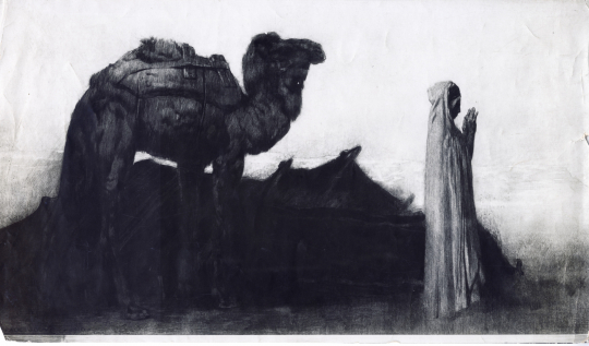 Paul JOUVE (1878-1973) - Prière au campement, 1910.