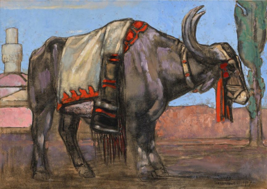 Paul JOUVE (1878-1973) - Buffle à Salonique. 1917