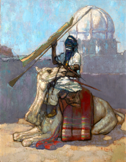 Paul JOUVE (1878-1973) - Targui et méhari baraté. Vers 1933.