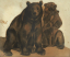 Paul JOUVE (1878-1973) - Deux ours bruns assis.