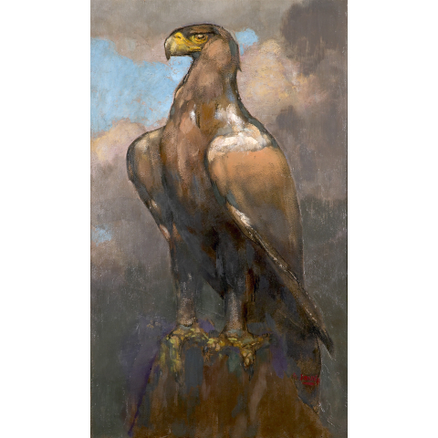 Aigle sur un rocher. Vers 1932.