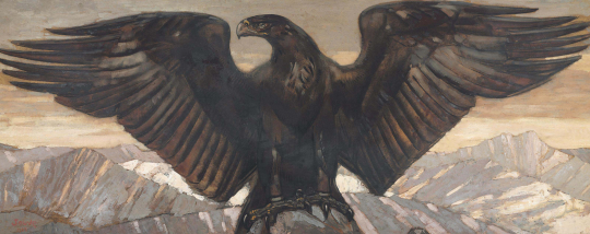 Paul JOUVE (1878-1973) - Aigle aux ailes déployées. 1928.