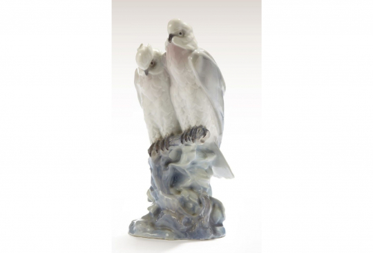 Paul JOUVE (1878-1973) - Couple de perruches Rosalba