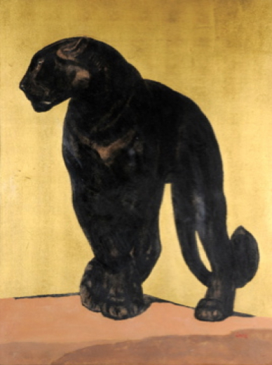 Vente par "Couton & Veyrac - Nantes Enchères SARL" du 17/06/2008 - Panthère noire debout.  (lot n°40)