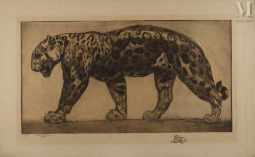 Vente par "Millon SVV" du 28/04/2023 - Panthère noire marchant. 1914. (lot n°132)