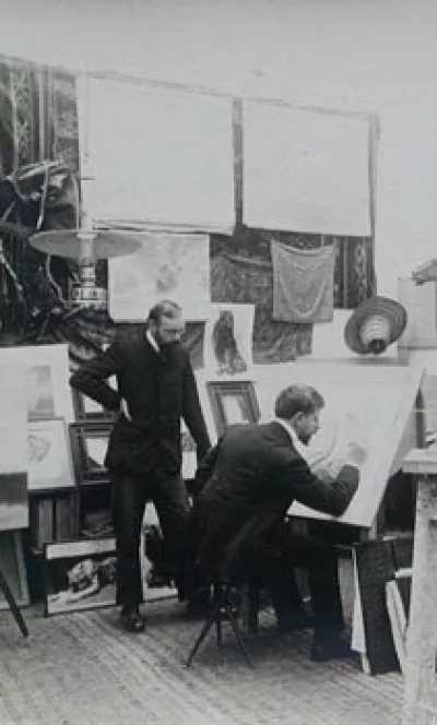 Jouve sitting, drawing.
Villa Abd-el-Tif, in Algiers, 1908.