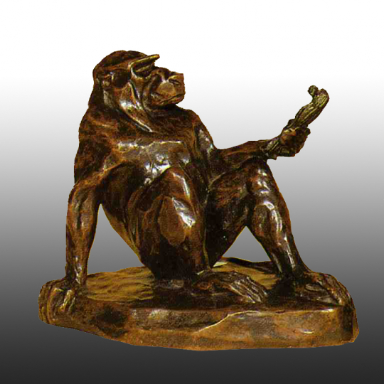 Paul JOUVE (1878-1973) - Singe à la statuette. C1906.