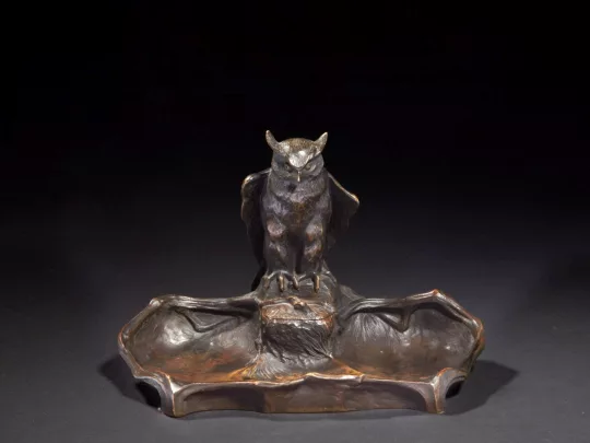 Paul JOUVE (1878-1973) - Encrier Hibou. C 1905.