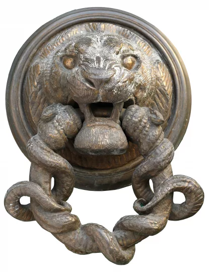 Paul JOUVE (1878-1973) - Marteau de porte à la tête de lion. version 2.C 1926.