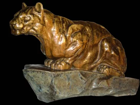 Paul JOUVE (1878-1973) - Panthère à l'affut. Vers 1903.