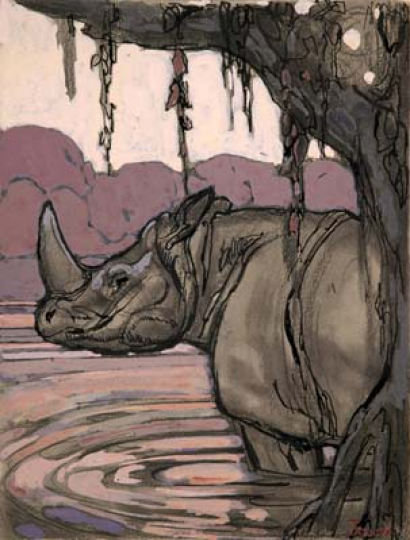 Paul JOUVE (1878-1973) - Rhinocéros