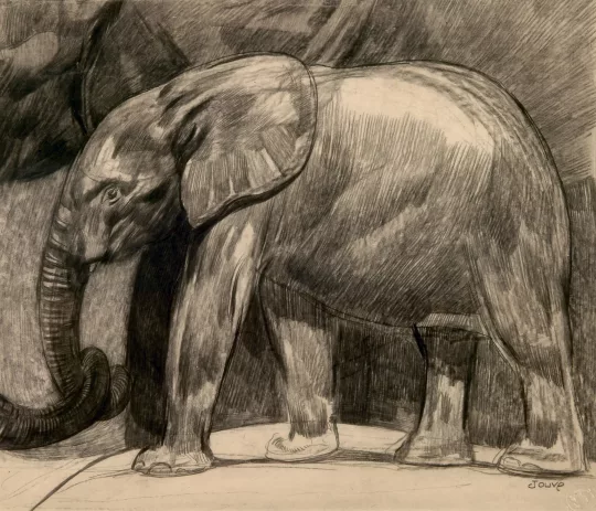Paul JOUVE (1878-1973) - Éléphanteau, 1928.