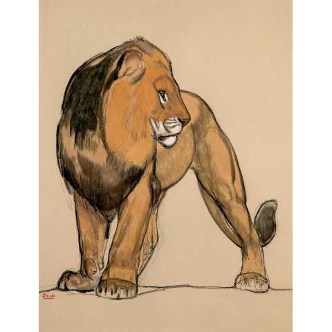 Lion standing, 1925