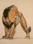Paul JOUVE (1878-1973) - Lion standing, 1925