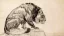 Paul JOUVE (1878-1973) - Lion guettant. Vers 1922.