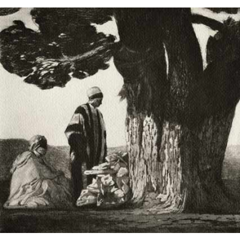 Arabes devant la tombe d'un marabout, Boghar 1908